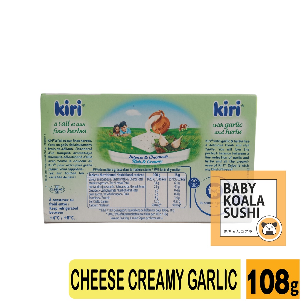 KIRI  Cheese Creamy With Garlic &amp; Herb 108g | Keju Oles