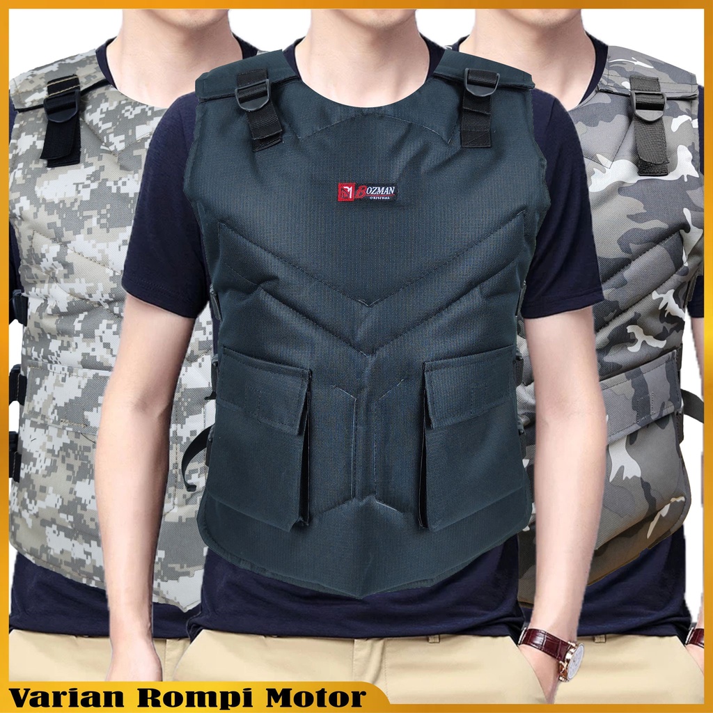 Rompi Motor Loreng Camo Grey Anti Angin Pelindung Dada dan Body Protector