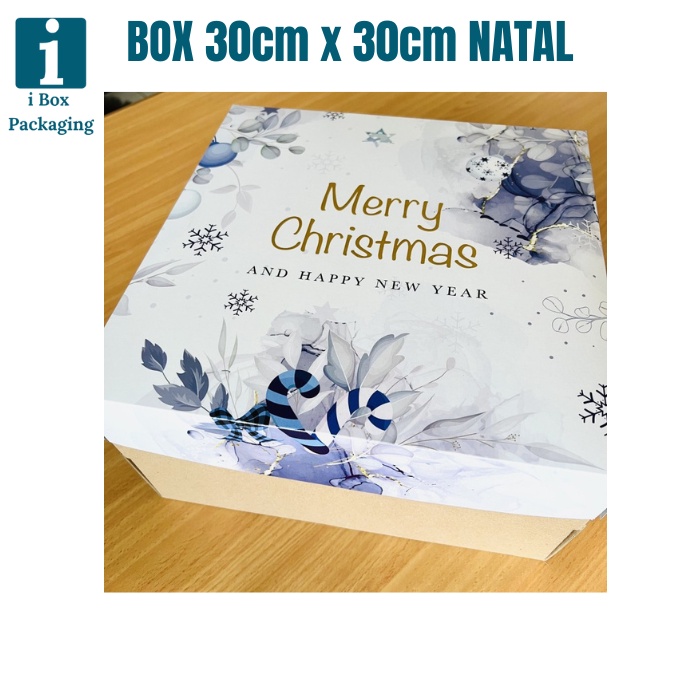 

[ 5pcs ] Kotak Kue Dus Lapis Legit Legit Natal Box Cake Pudding Bon Appetit Packaging Hampers Kado Parsel Christmas Kardus 30x30cm