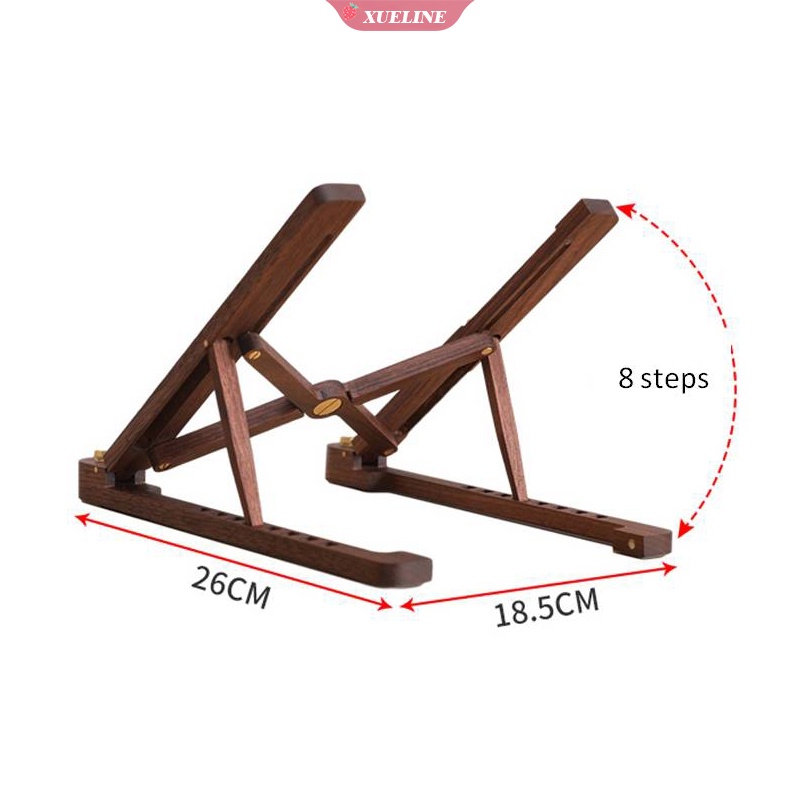 Stand Holder Laptop / Notebook / MacBook Air Pro 11-17 &quot;8 Level Ketinggian Adjustable Bahan Kayu