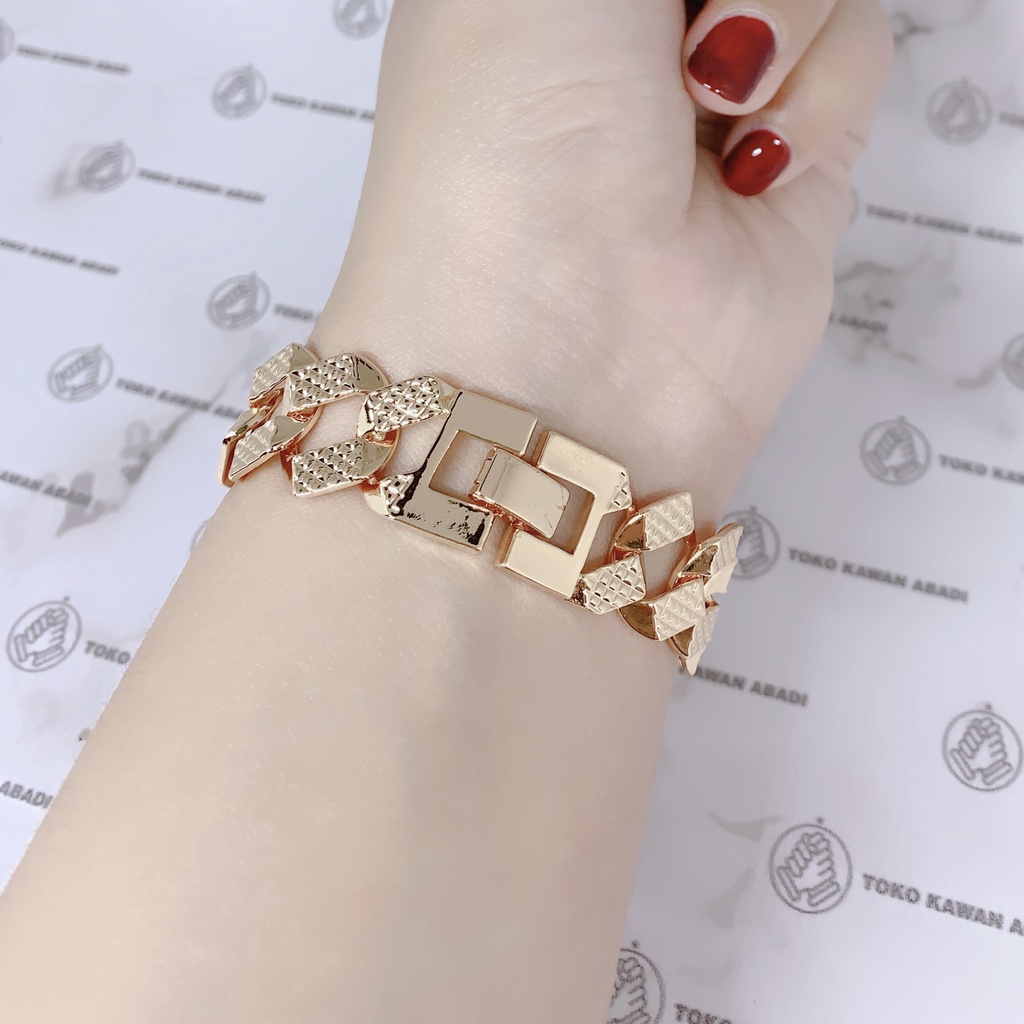 Xuping Gold Gelang Tangan Wanita Dewasa Model Rantai 24K *63