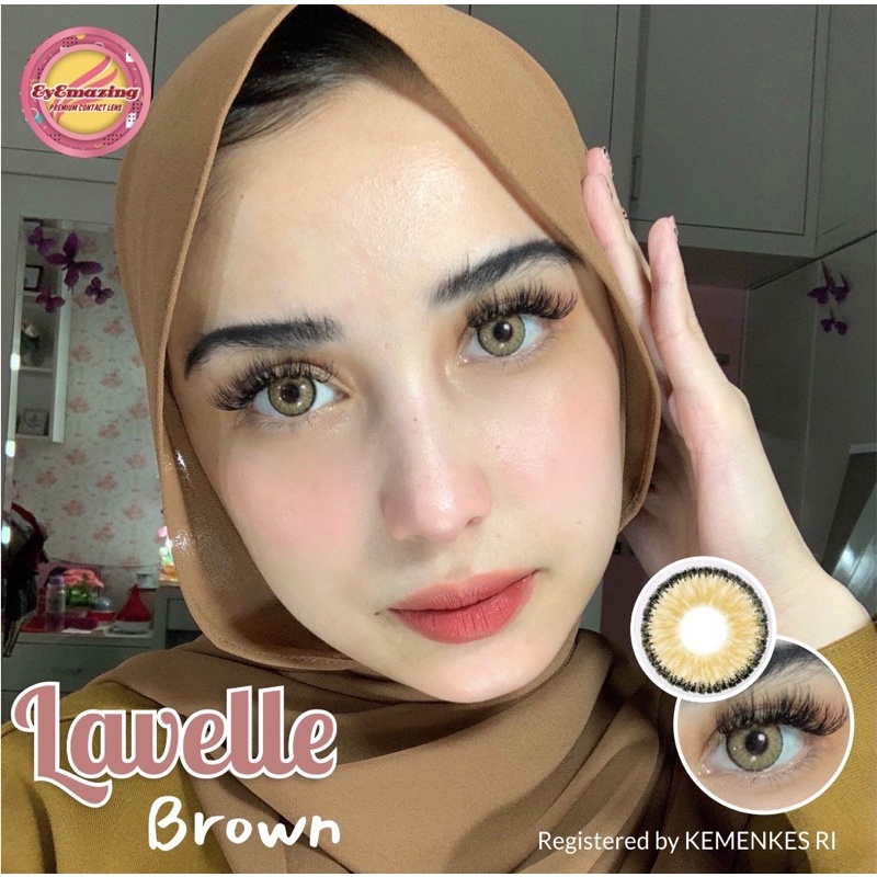 EYEMAZING Softlens - LAVELLE Brown / Gray / Blue / Coklat / Abu / Biru Normal Minus Beda Minus