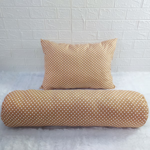 Bantal Guling Tidur Polkadot Bahan Katun Polyester Premium