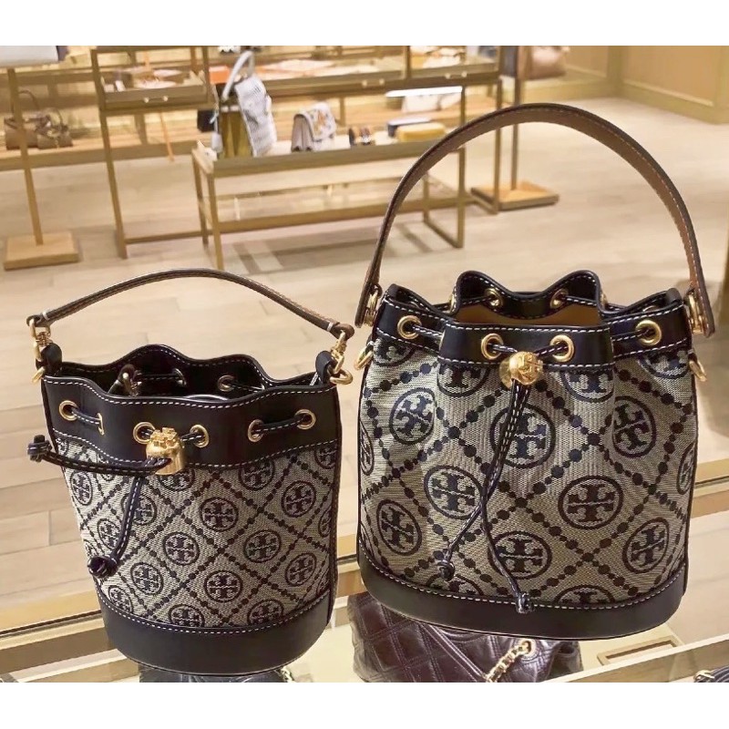 TORY BURCH MONOGRAM JACQUARD BUCKET BAG