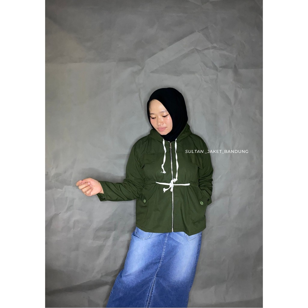 JAKET MERLIN PARKA HOODIE || Jaket Semi Parka cewek