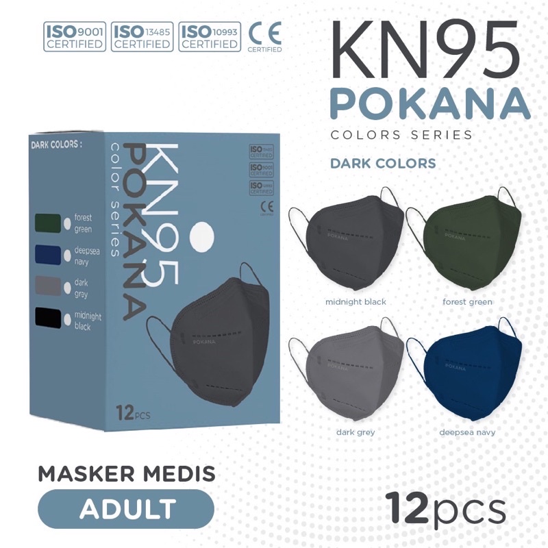 Pokana KN95 6ply Mask Adult Sachet isi 2pc / box isi 12