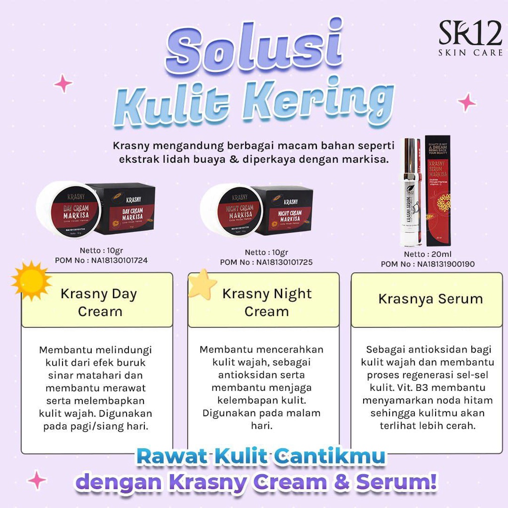 SR12 KRASNY SERUM - SERUM VIT C / SERUM KULIT KERING / SERUM MARKISA BPOM