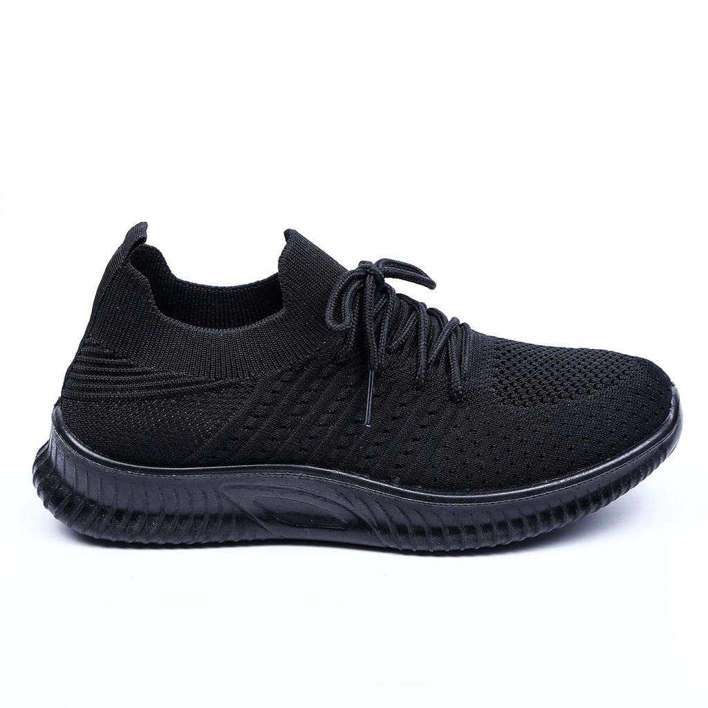 Sneakers Slip On Wanita Sepatu  Canvas Sports Shoes Wanita - A011-Hitam