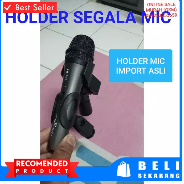 ORIGINAL jepit Holder mic import asli jepit capit mik hanger microphone mikrophone acecoriss pegangan gantungan universal serba guna LH  BISA SEGALA JENIS MIC BAHAN IMPORT  lebar lubang depan 2,7cm diameter lubang dalam 1,6cm lebar jepitan 4,5cm.