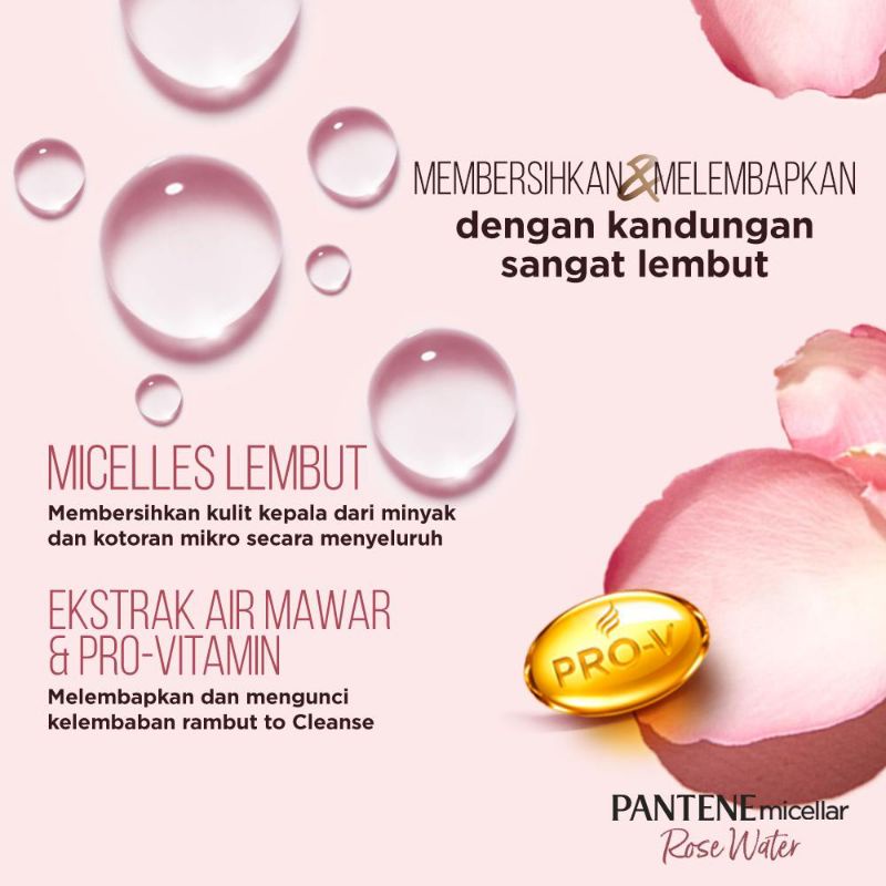 Pantene Micellar Rose Water Shampoo + Conditioner 300ml Detox &amp; Moisturize