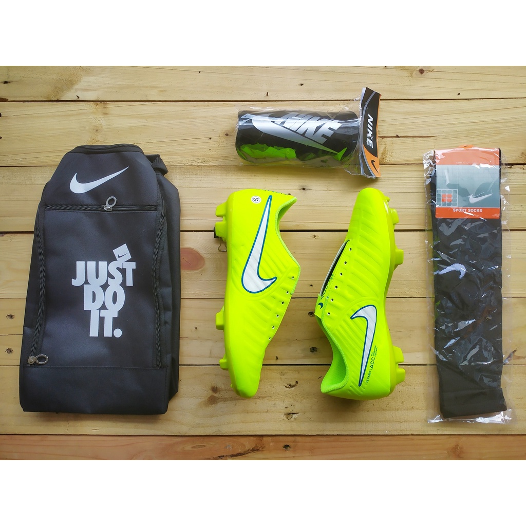 SEPATU BOLA Nike PAKET KOMPLIT Tiempo Mercurial X Hypervenom Harga Promo Size 38 39 40 41 42 43-BOLA TIEMPO HIJAU