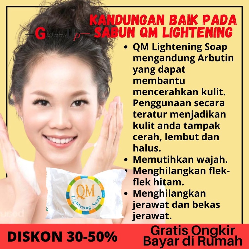 SABUN PENCERAH WAJAH QM BRIGHTENING SOAP SABUN WAJAH PEMUTIH WAJAH SABUN PEMUTIH WAJAH SABUN PEMUTIH SABUN BATANG SABUN BATANGAN