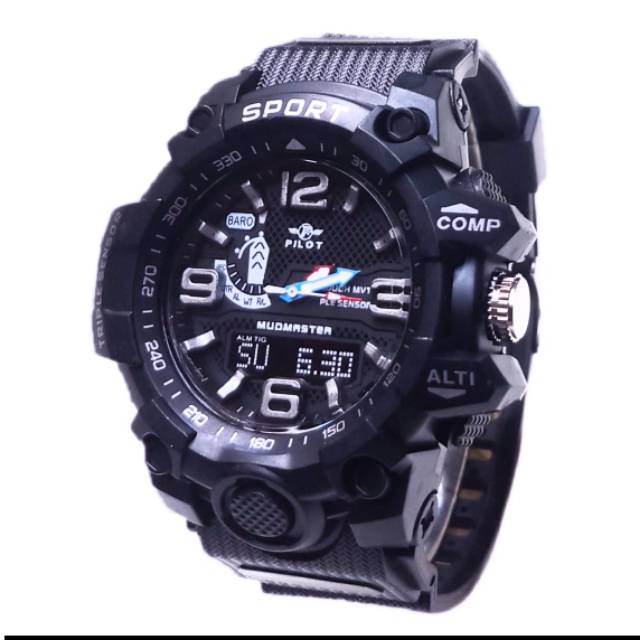 Jam Tangan Pria Kasual Sport Anti Air P-1544 Crono Hiasan