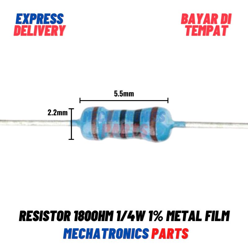 [PAS-9438] 10X RESISTOR 180OHM 1/4W 1% METAL FILM