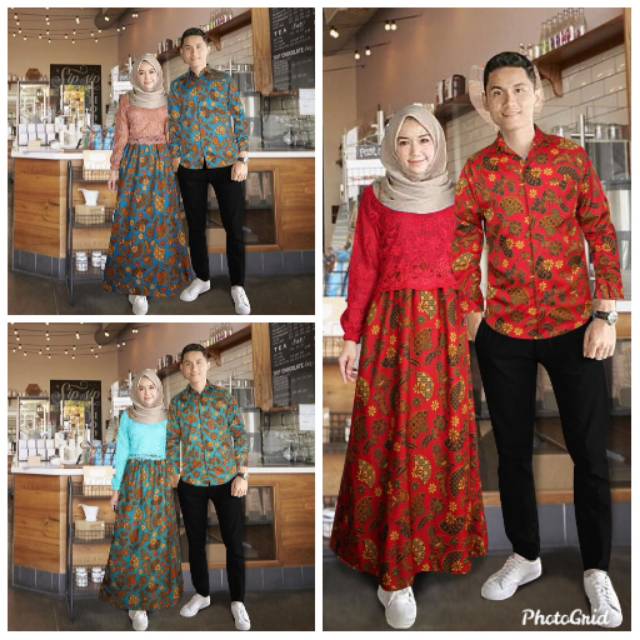 Is-CP Daffa cewek bahan batik foil kombinasi brukat corneli full furing gamisnya LD 106