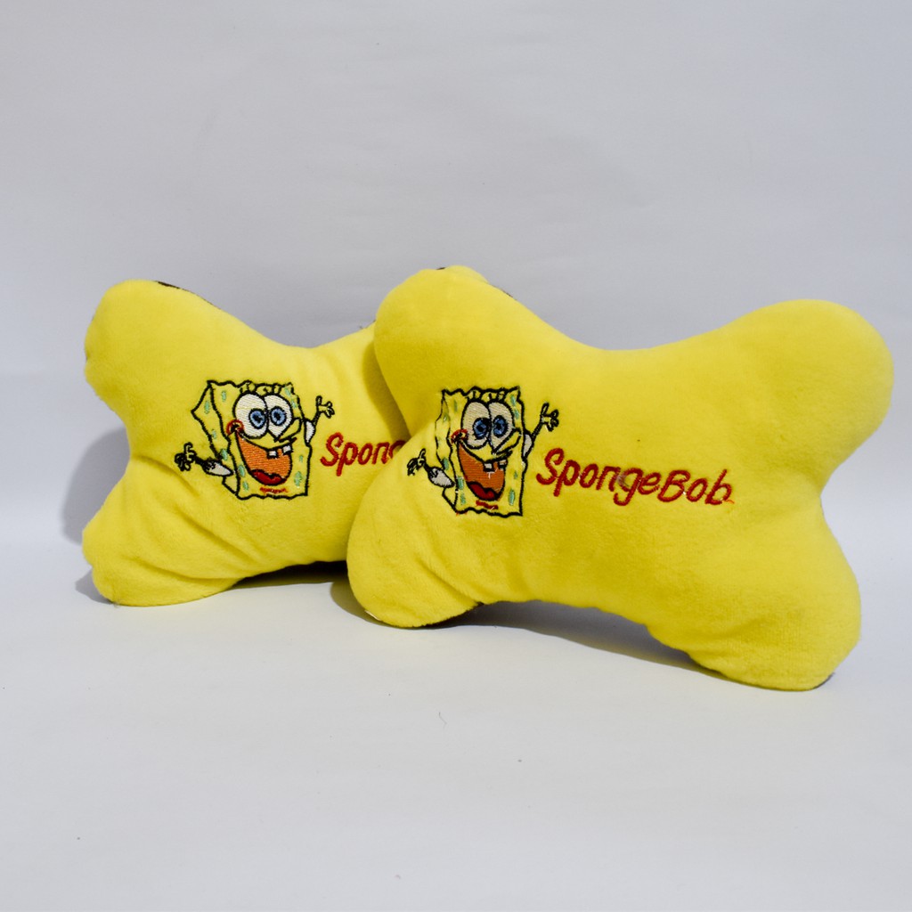 Bantal Mobil 3in1 SPONGEBOB SQUAREPANTS Kuning Car Pillow Headrest Sandaran Kepala Yellow