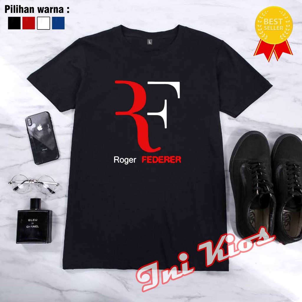 KEREN Baju Kaos ROGER FEDERER keren pria wanita ATLET TENNIS DISTRO NEW RF