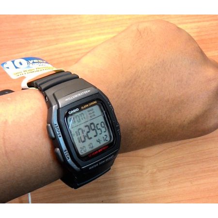 Casio Original W-96H / W-96H-1A / W-96H-1B / 3A Jam Tangan Pria Digital Karet Hitam