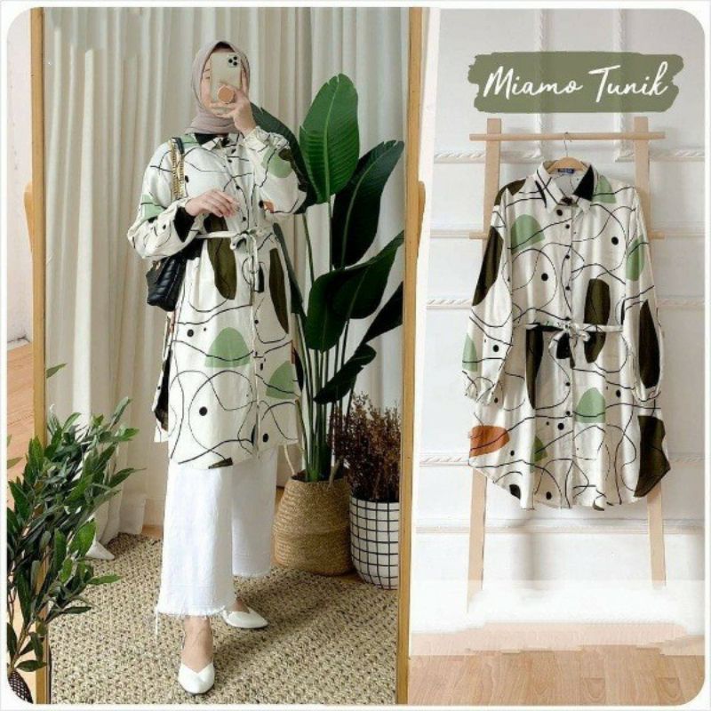 Tunik Rayon Wanita Motif Kekinian LD 100 - 140 Cm