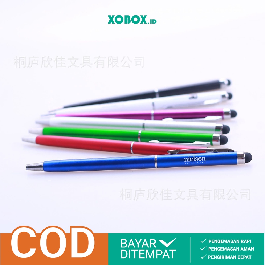 STYLUS PEN 2IN1 HANDPHONE SENSITIVE TOUCH SCREEN / STYLUS PEN IPAD IOS ANDROID TABLET / PULPEN BALLPOINT STYLUS PENA AH027 - XOBOX