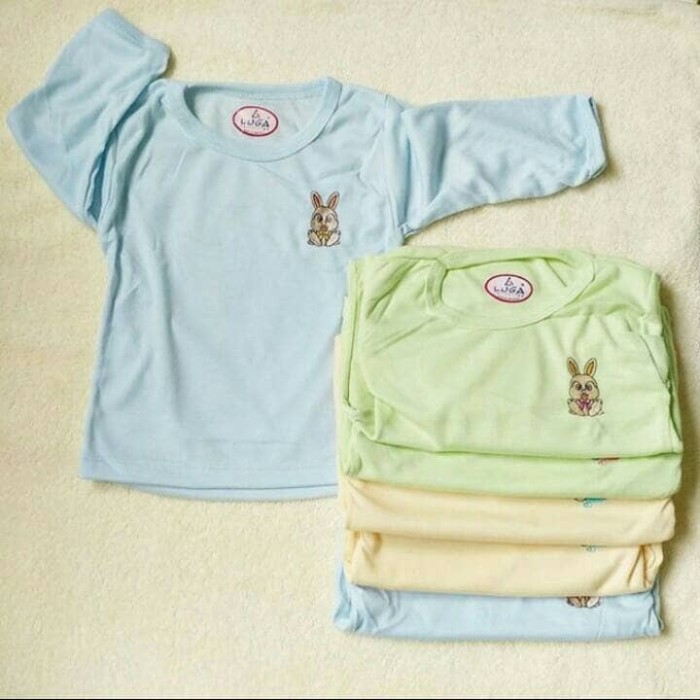 3 Pcs Oblong Lengan Panjang Luga - Kaos Atasan Bayi - Mix 3 Warna