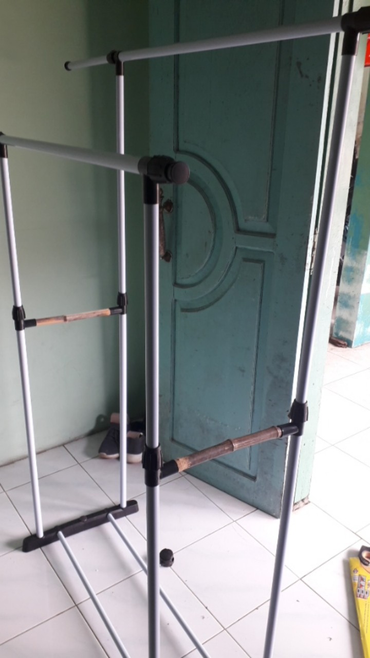 W3 Stand Hanger Double Pole Murah/stand Hanger Double/jemuran Gantung/jemuran Lipat/ Stainless