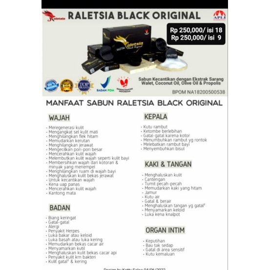 Sabun Wajah Raletsia Black Walet Original 25gram