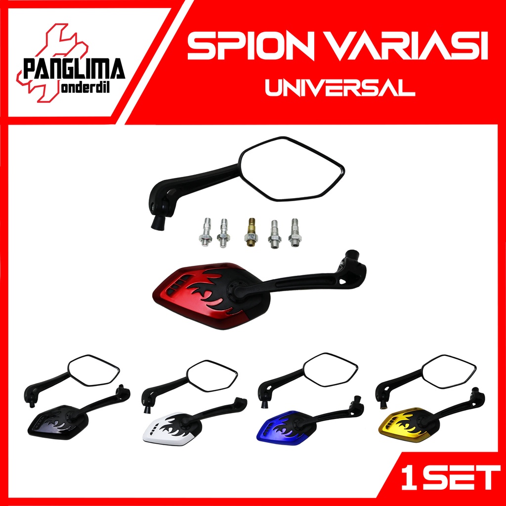 Spion Variasi Untuk Semua Jenis Motor-Universal Beat/Mio/Vario/Tiger/PCX/NMAX/Aerox/Scoopy/Revo/Grand/Jupiter/DLL Sepion-Kaca Kanan Kiri Set Api J002