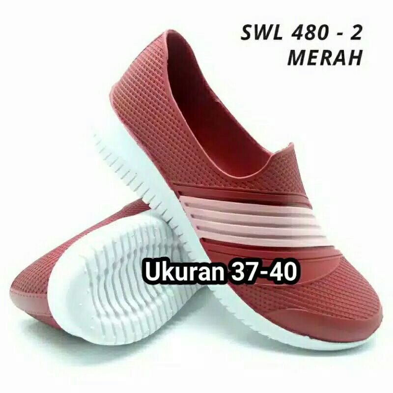 [COD]SEPATU KARET WANITA SLIP ON ATT SWL 480 TERKEREN