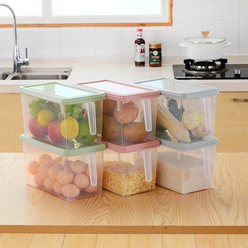 Transparent Rectangular Drawer Type Food Storage Box with Lid / High Capacity Fresh-keeping Sealed Box