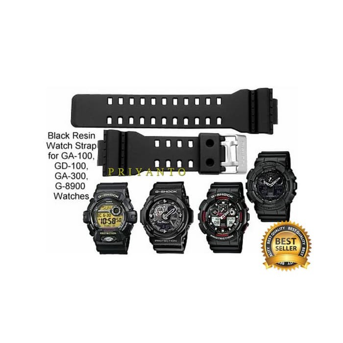 Strap tali jam tangan Casio G-shock GA-100 GAC-100 GA-100C HITAM