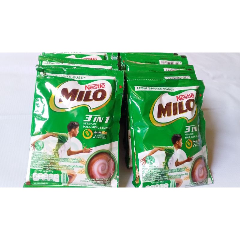 

Milo 3 in 1 sachet renceng 10×35g