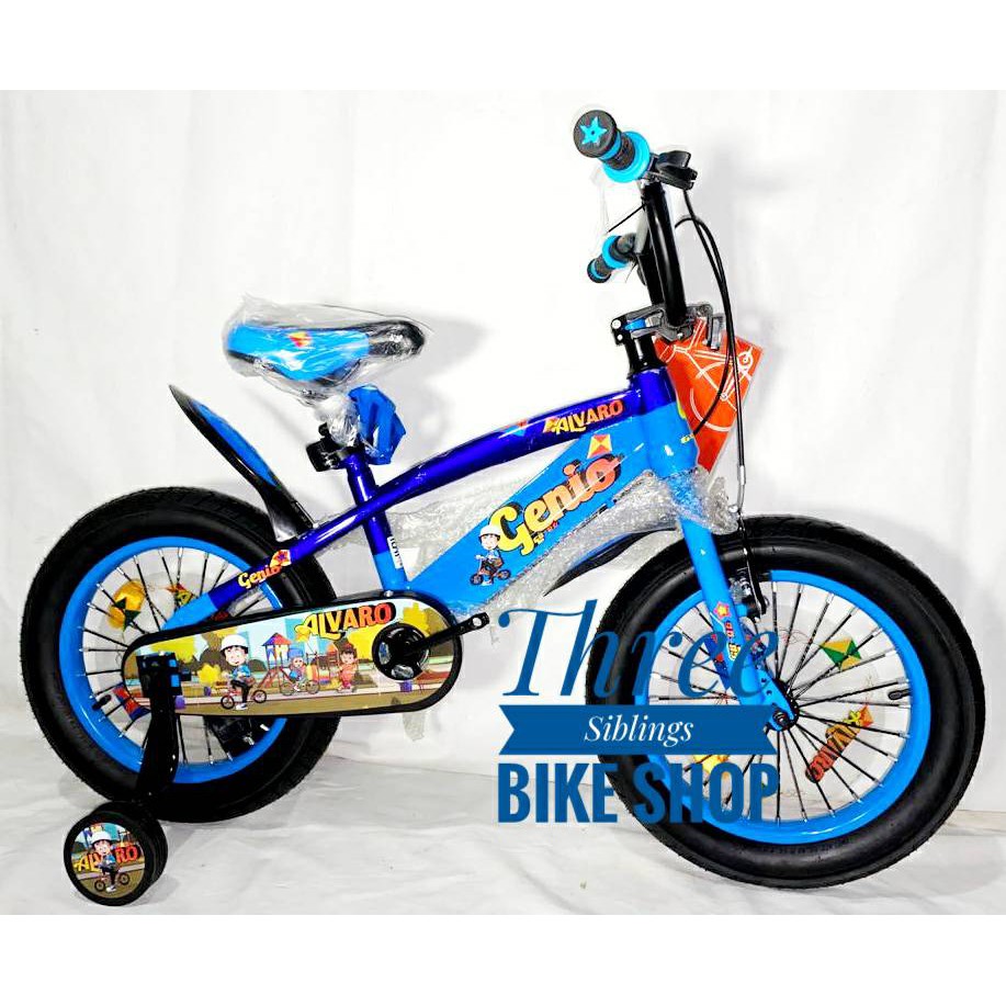 SEPEDA ANAK BMX GENIO ALVARO 16 INCH BAN JUMBO WARNA BIRU