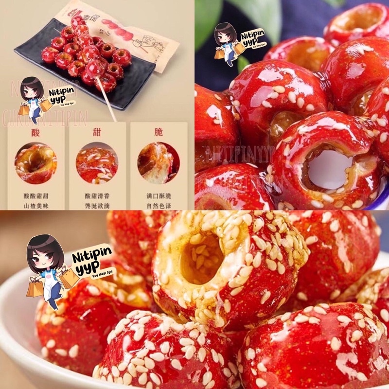 [BEST SELLER] Permen China BingTangHuLu - Chinese Sugar-Coated Hawthorn Berry Fruit Sticks Candy / Permen Buah Batangan (25gr)