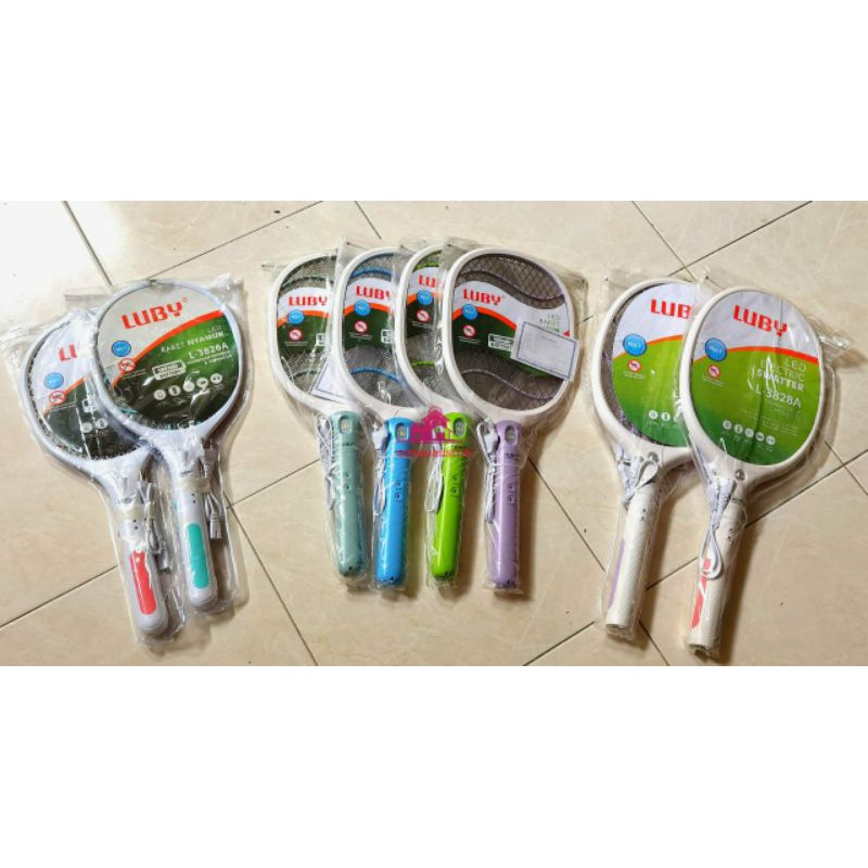 Raket Nyamuk Luby + Lampu L-3826A / 3828A / 3835A Charger