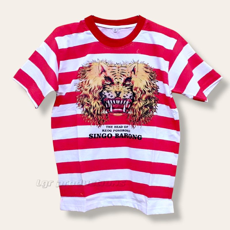 Kaos Reog Ponorogo Dewasa Lorek Merah Putih Singo Barong Bahan Katun Sampai Ukuran Jumbo
