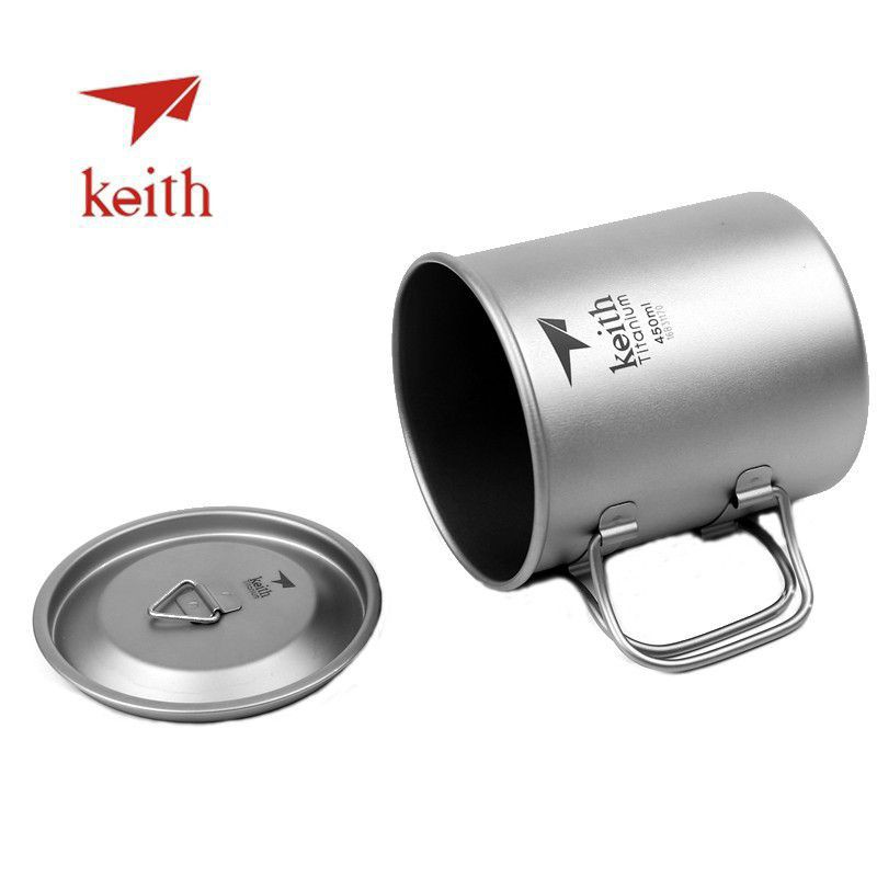 Keith titanium Ti3204 450ml mug with folding gelas cangkir Ultralight