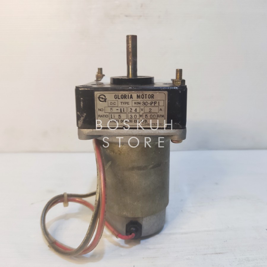 DC Motor Gearbox Gloria Motor 30W 1:5 24V 500 RPM 2A