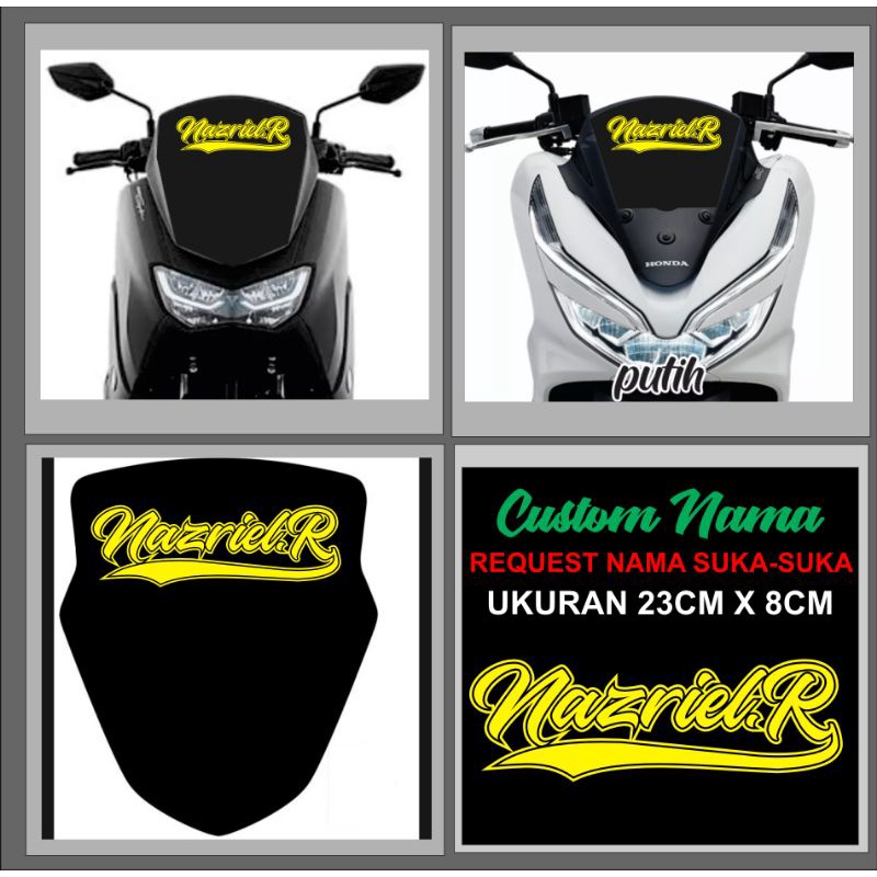 stiker custom nama font latin