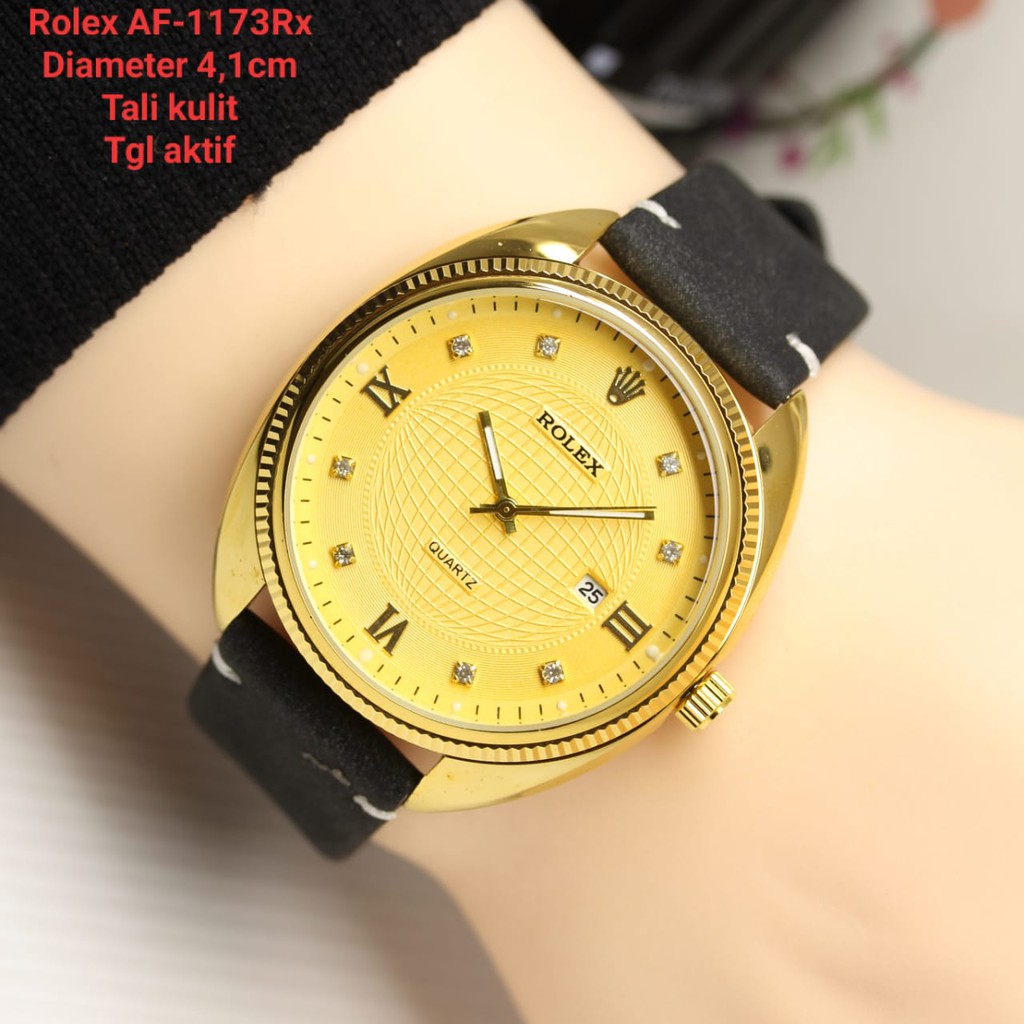 New Jam Tangan Pria Dan Wanita Rolex Tanggal Tali Kulit