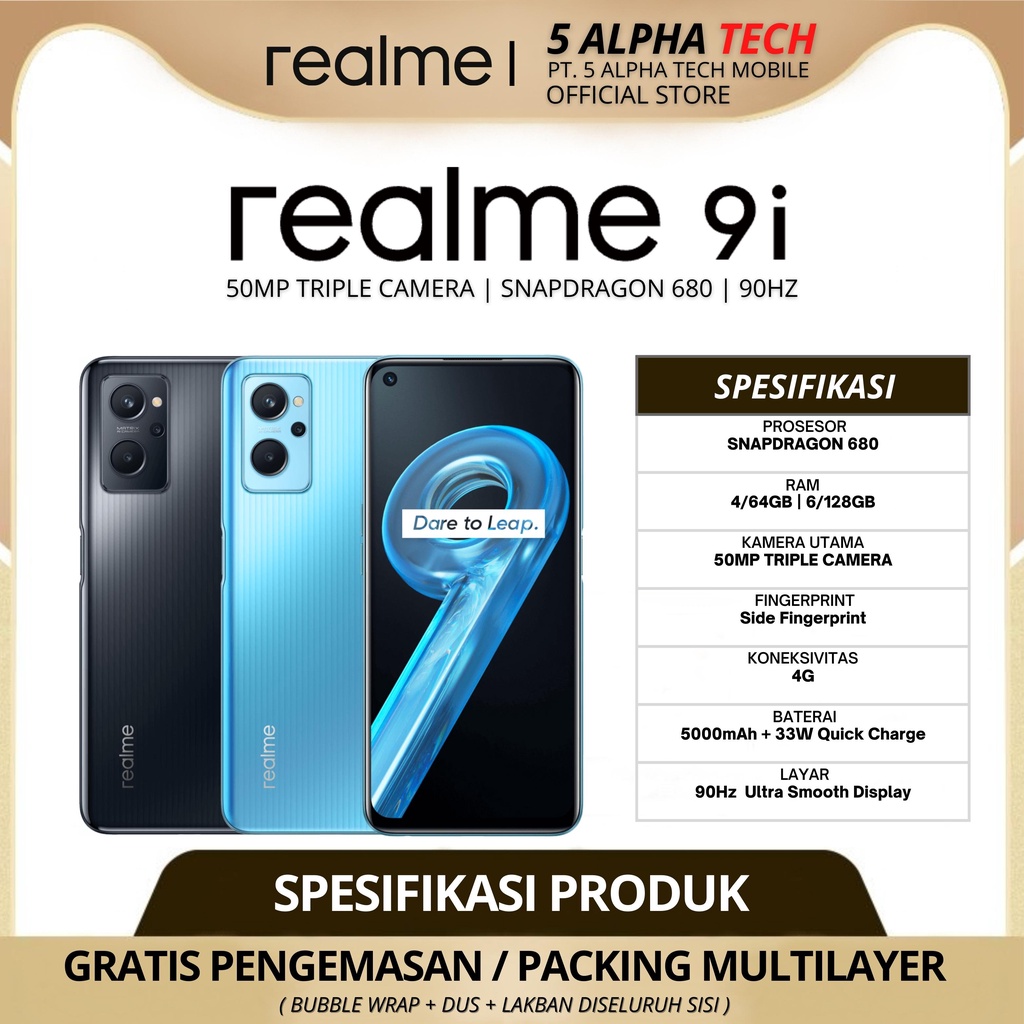 REALME 9i 6/128GB 4/64GB REALME 9 i GARANSI RESMI REALME