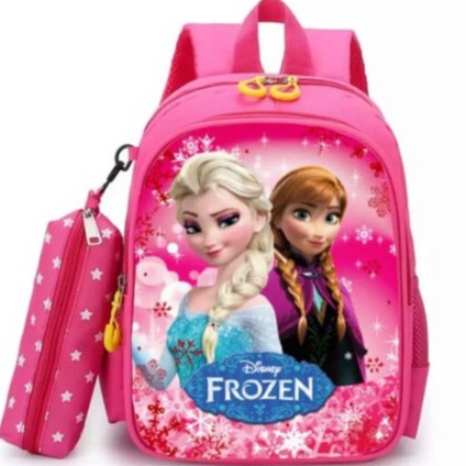 GGS Tas Anak Ransel Sekolah Laki-laki Perempuan Sd Tk Smp Motif Kartun FROZEN 2IN1