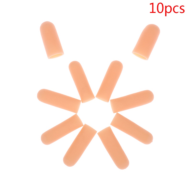 （✔✔❤10pcs / set Pelindung Jari Tangan Bahan Silikon Gel Untuk Pereda Nyeri