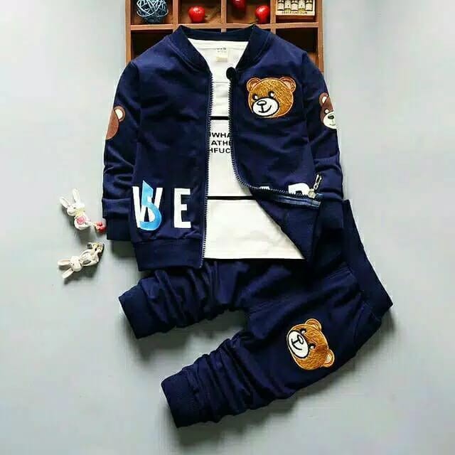 SETELAN JAKET BEAR KID / JAKET ANAK LAKI LAKI / FASHION ANAK-ANAK