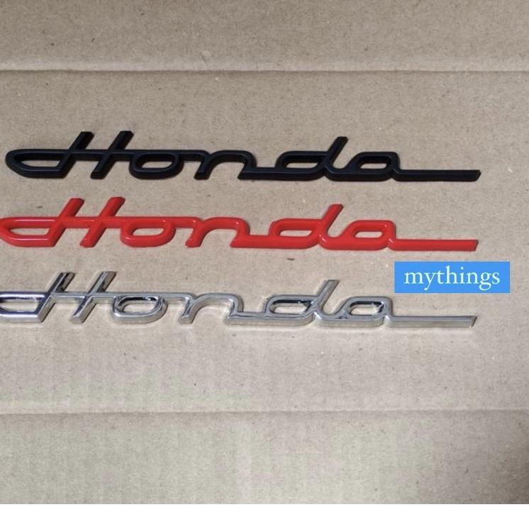Special Price>bdf-511 SATU BUAH emblem tulisan honda latin classic warna chrome / hitam / merah