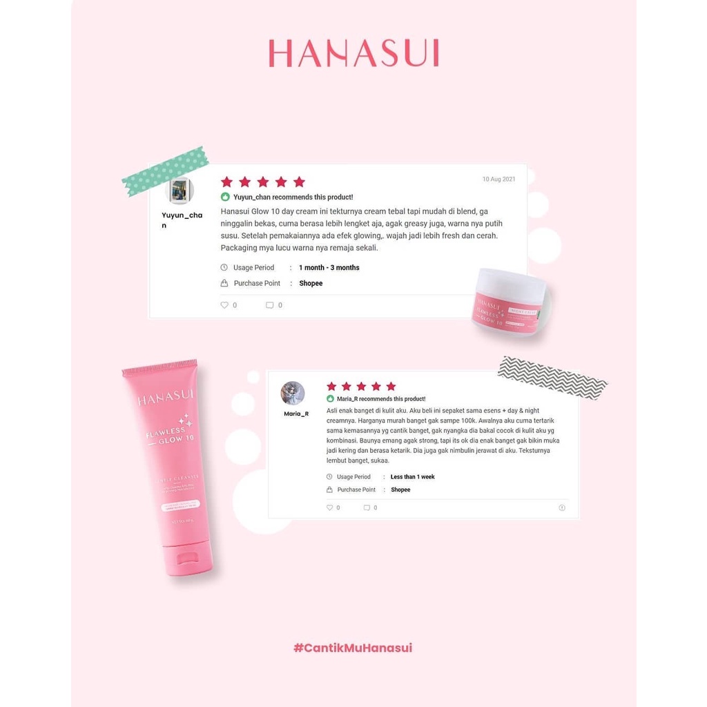 HANASUI Flawless Glow 10 Power Essence Indonesia / Brightening Increase Collagen Synthesis Soft &amp; Smoothen The Skin 100ml / Toner Pelembab Wajah Kulit Muka Skincare Face Facial Wash Cleanser Toner Serum Day Night Cream Spot Gel Paket Acne Treatment Series