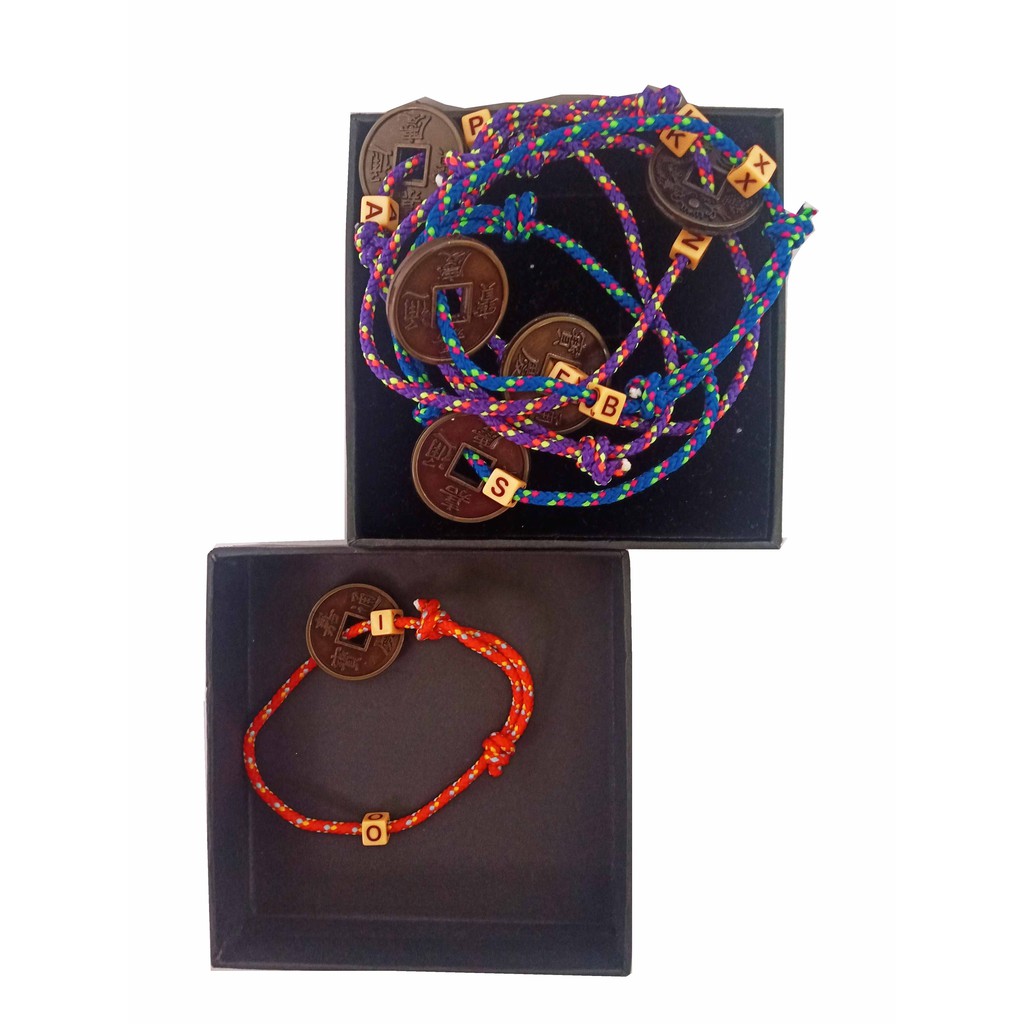 Isi 12 pcs Gelang Etnik Tali Rajut Prusik seri Koin