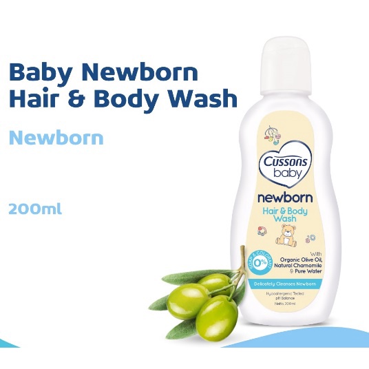 Cussons Newborn Hair &amp; Body Wash / Sabun+Shampo Bayi Baru Lahir Kemasan Botol dan Refill