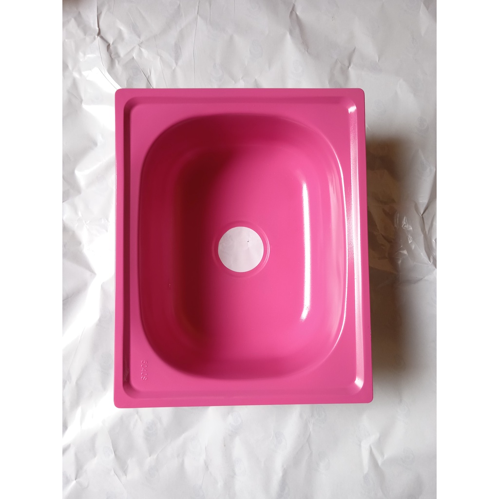 Bak Cuci Piring Single Bowl 50x50x14 PINK SET Komplite + Selang + Afur + GRATIS Kran Flexible 1/2inch Kitchen Sink Tempat Cuci Piring