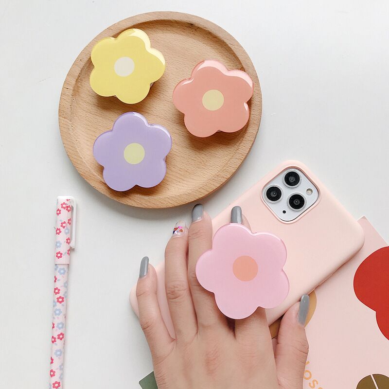 POP SOCKET Popsocket Holder Hp Bahan Akrilik Motif Bunga Gaya Korea